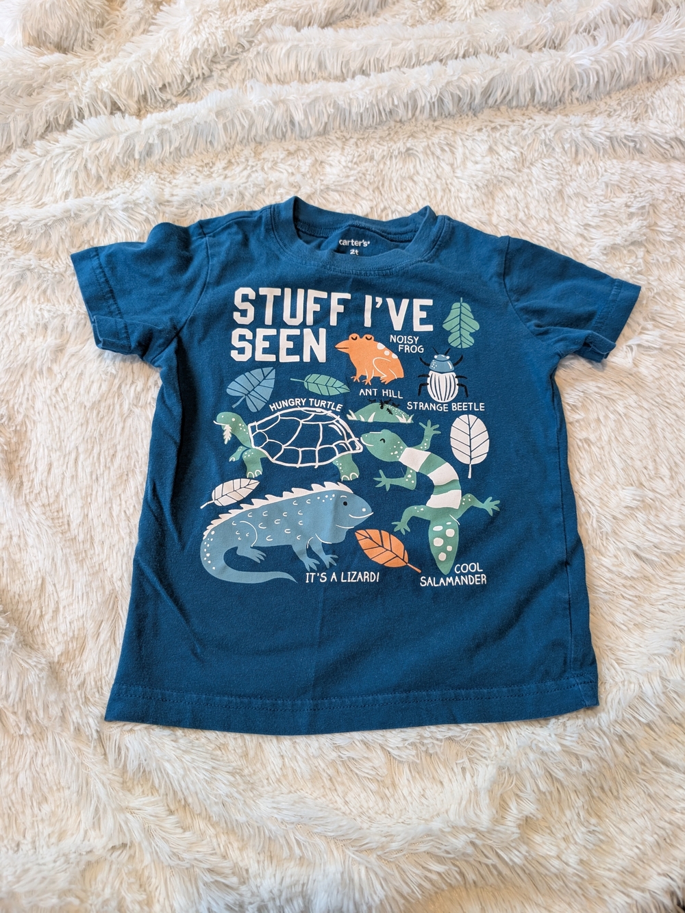 Carter's 100% Cotton Stuff I've Seen Nature Graphic Tshirt Woodland Creatures 2T